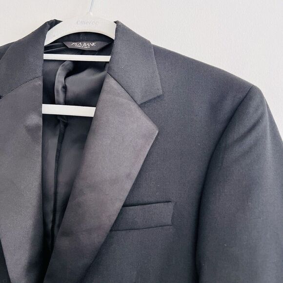 NWT Jos A Bank Black 100% Wool & Satin Trim Tuxedo Jacket Retail $475 ~ Mens 35R - Picture 5 of 10